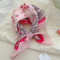 Pink fairy tale Floral Bandana Square scarf