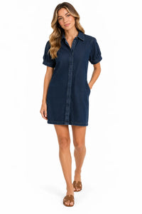 Amelie Short Dress in denim