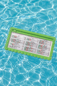 Splash-Proof Mahjong Card Holder for Pool Mahjong - Green Scallops LARGE SIZE