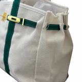 Canvas Tote Bag - Green Trim  