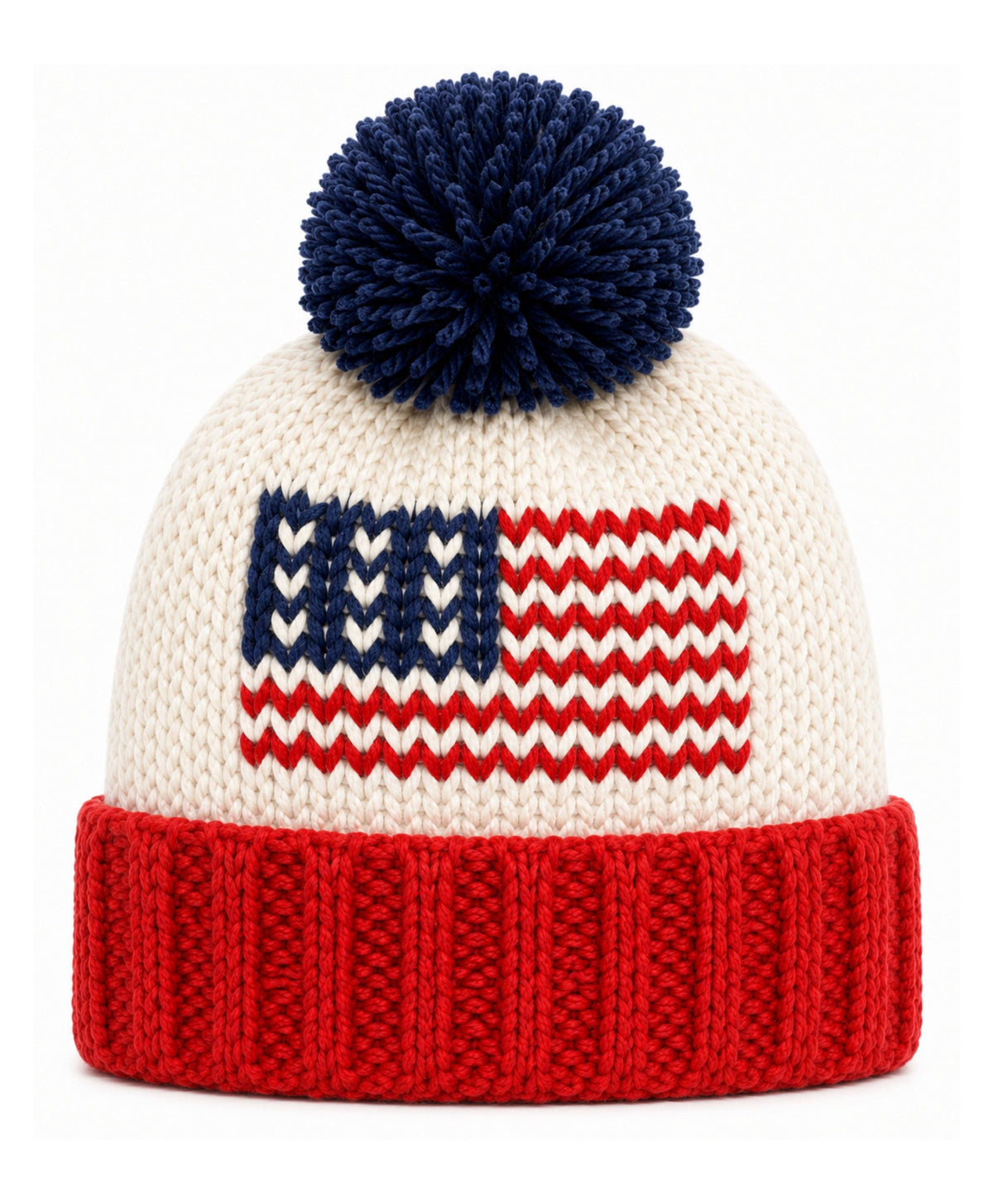 American Flag Bobble Hat