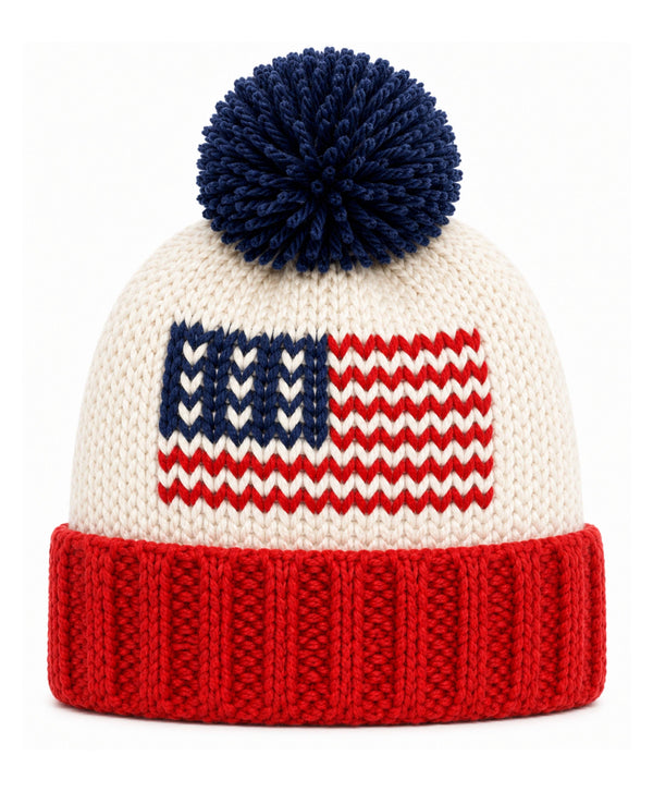 American Flag Bobble Hat (Adult)