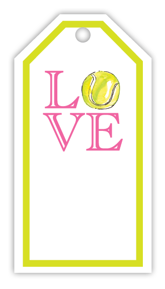 LOVE with Tennis Ball Gift Tag