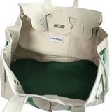 Canvas Tote Bag - Green Trim  