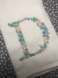 Floral Letter Burp Cloth