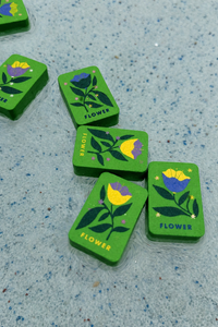 Floating Mahjong Tiles in bright green for the Pool
