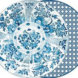 Blue Canton & HSH Cadet Blue Cane Round Two Sided Placemat
