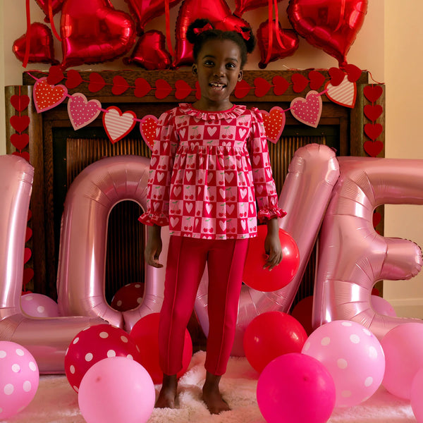 Cherry Heart Blouse & Legging set