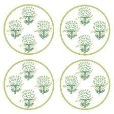 Petit Fleur Coaster Set of 4 Green/Lavender