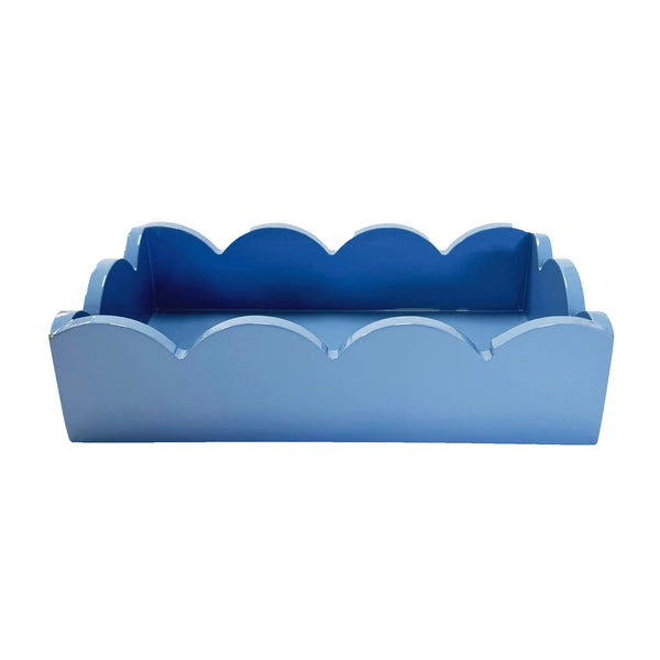 Lacquer Scalloped Guest Towel Holder | Cornflower