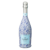 Grandmillennial Blue Floral Prosecco Bottle Wrap