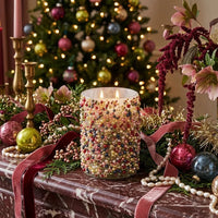 Glass Winter Berry Scented Votive Candle
