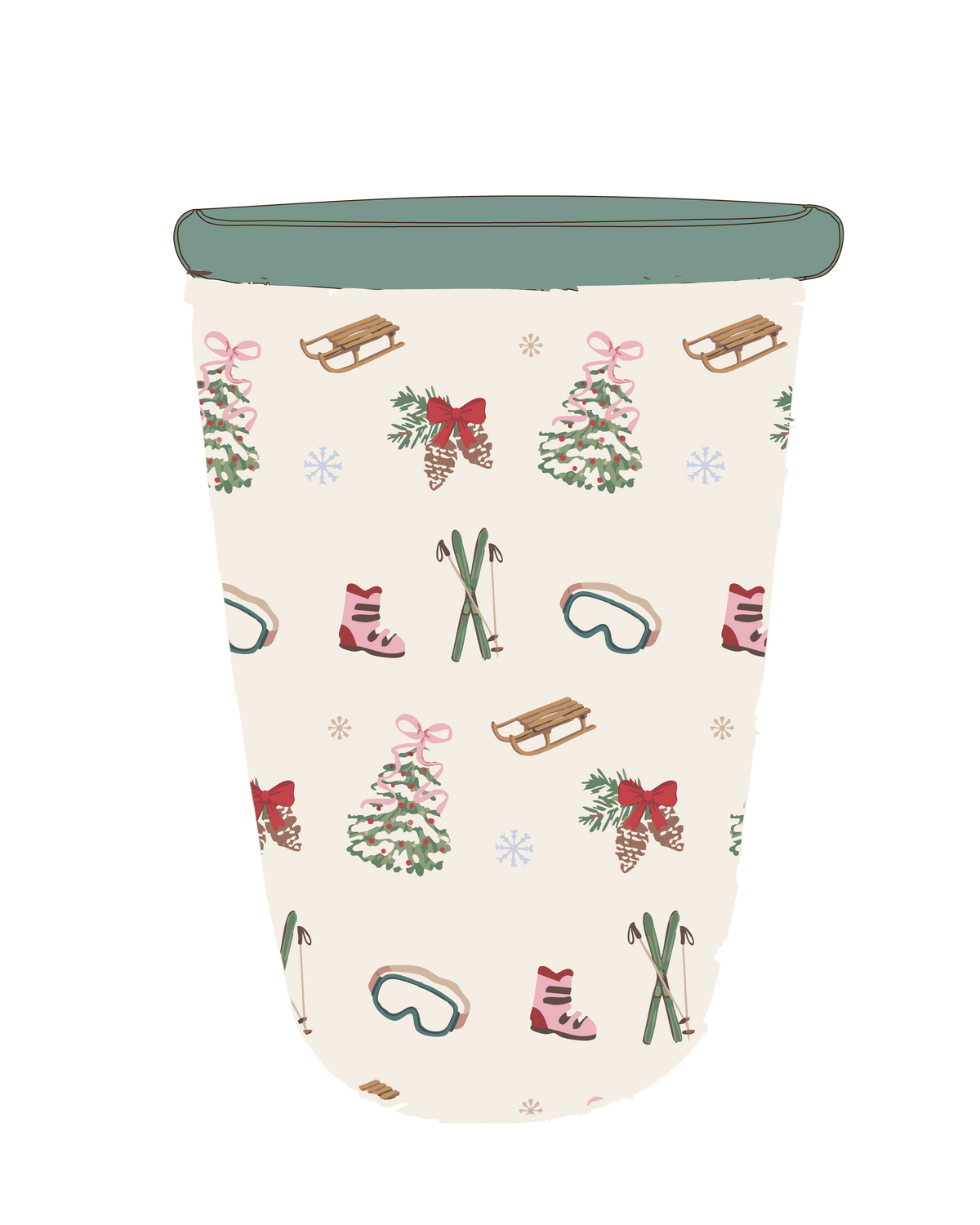 Iced Coffee Sleeve - Holiday Ski