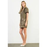 Short Sleeve Embroidered Detail Dress