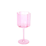 "Flower" Pink Crystal Wine Glass