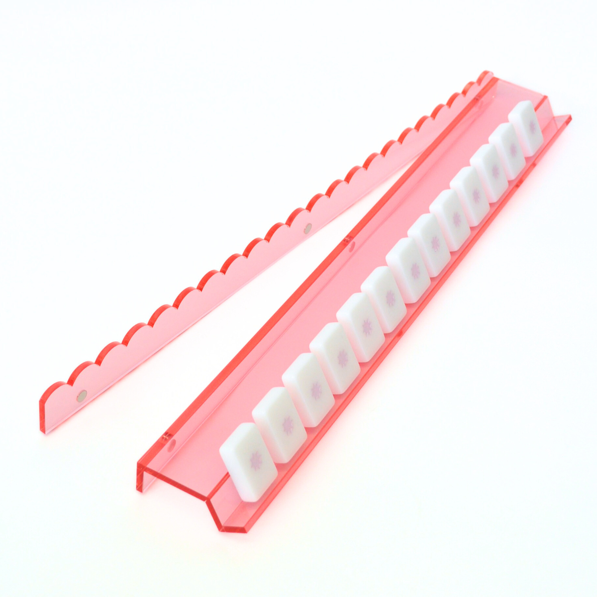 La Vie En Rose Mahjong Rack and Pusher, Set of 4