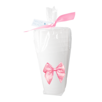 Pink Bow Frosted Cups
