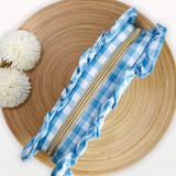 Gingham Ruffle Pouch Coquette | Cute Make-up or Pencil Bag