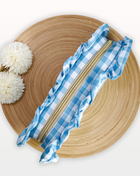 Gingham Ruffle Pouch Coquette | Cute Make-up or Pencil Bag