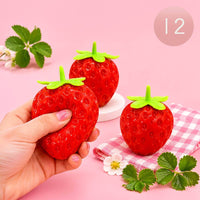 12PCS - Strawberry Squeeze Squishy Stress Relief Toy