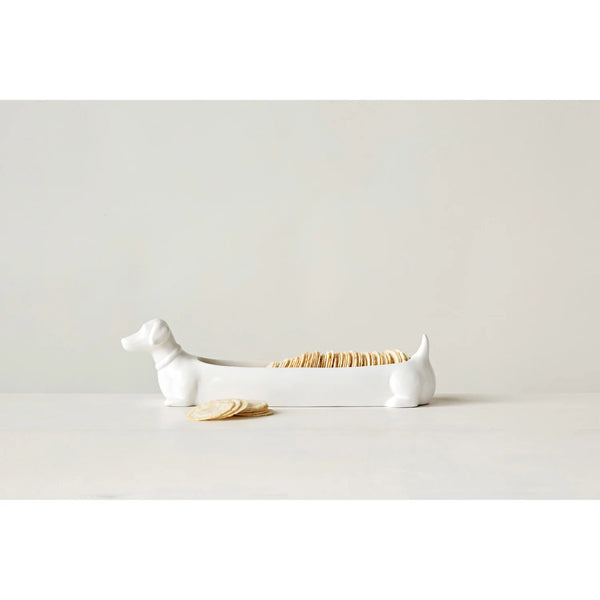 Ceramic Dachshund Cracker Dish