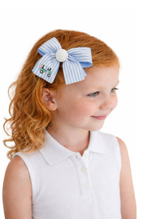 Golf Ball Seersucker Hair Bow