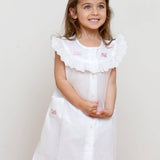 Wendy Whale White Cotton Dress - Embroidered