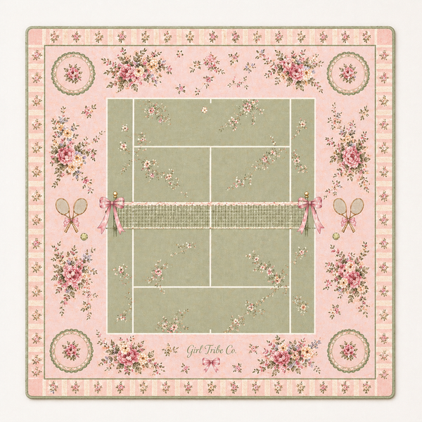 Tennis Court Vintage Floral mahjong mat 33
