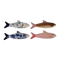 Hand-Painted Stoneware Fish Wall Décor