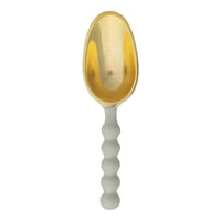 Enameled Aluminum Scoop with Ball Handle, Gold Finish & Mint