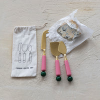 Stainless Steel Cheese Knives with Resin Handles