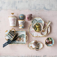 Hand-Painted Stoneware Octagon Shaped Plate