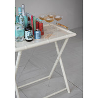 Folding Tray Table with Removable Tray & Bamboo Handles