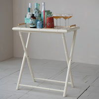 Folding Tray Table with Removable Tray & Bamboo Handles