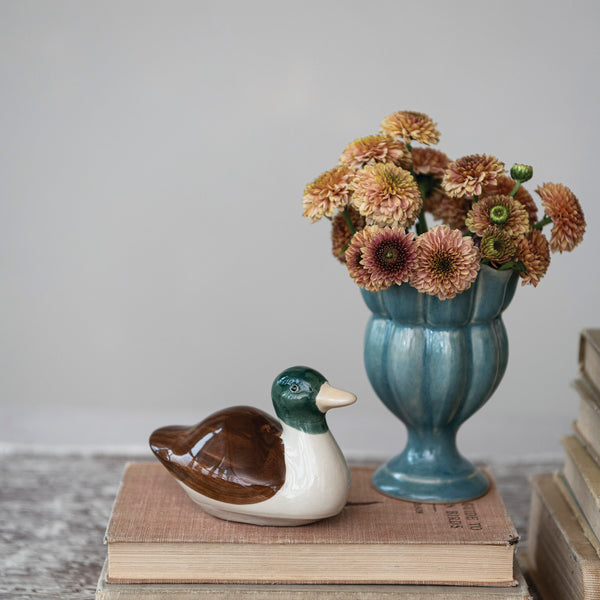 Stoneware Floating Mallard, Brown, Cream & Green