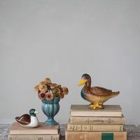 Stoneware Floating Mallard, Brown, Cream & Green