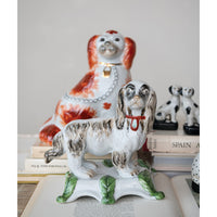 Hand-Painted Vintage Reproduction Staffordshire Dogs, Set of 2 (Bookends)