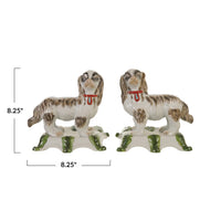 Hand-Painted Vintage Reproduction Staffordshire Dogs, Set of 2 (Bookends)