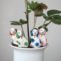 Stoneware Staffordshire Dog Plant Stake, 4 Colors
