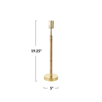 Bamboo Wrapped Metal Lamp with Inline Switch