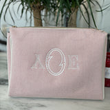 Cosmetic Bag in Linen -Lrg