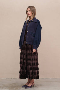 Denim Knit Combi Jacket - RJ1014