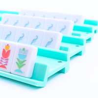 MAHJONG RACKS | Premium Acrylic | 4 Racks + 4 Pushers: Tortoiseshell