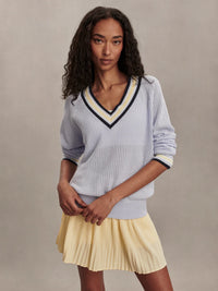 Maurice V-Neck Sweater - Xenon Blue