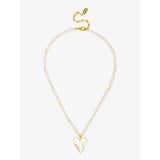 Sea Light Heart Mother Of Pearl Pendant Necklace