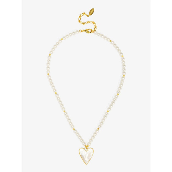 Sea Light Heart Mother Of Pearl Pendant Necklace
