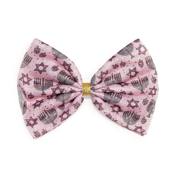 Hanukkah Tulle Bow Clip - Kids Hair Bows - Holiday