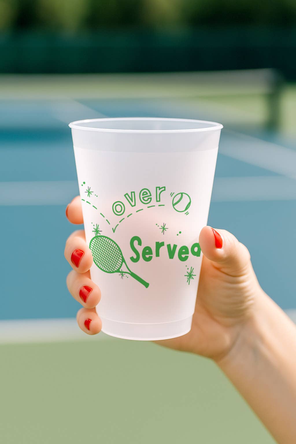 Over Served Tennis Frosted Cups