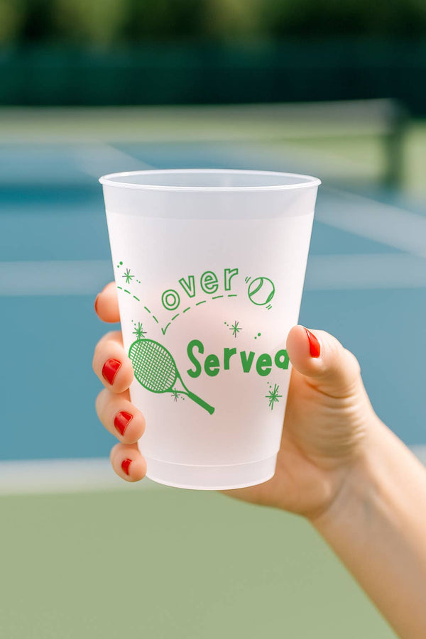 Over Served Tennis Frosted Cups