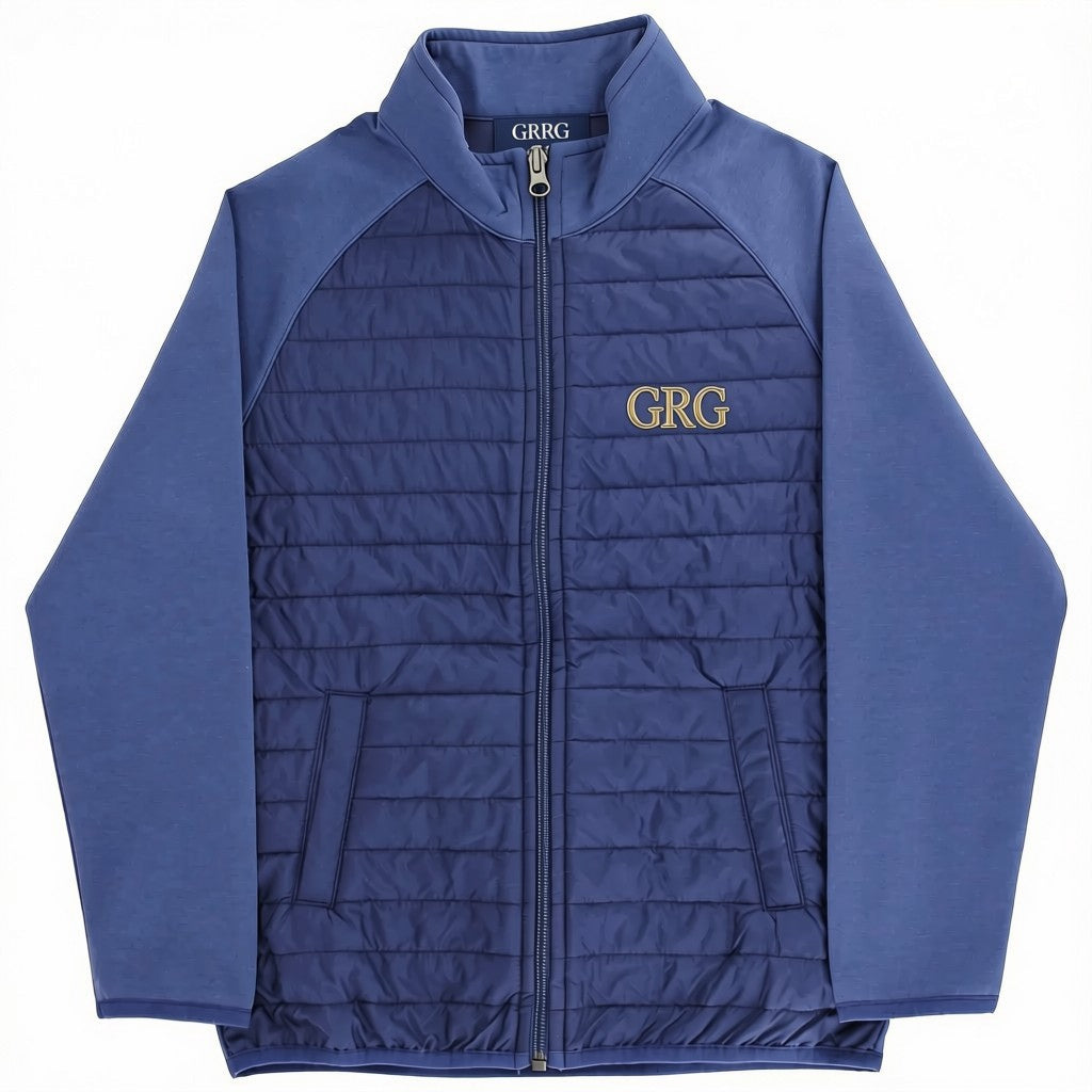 Quilted Bomber Jacket - Navy